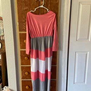 Pink, Gray, White Maxi dress